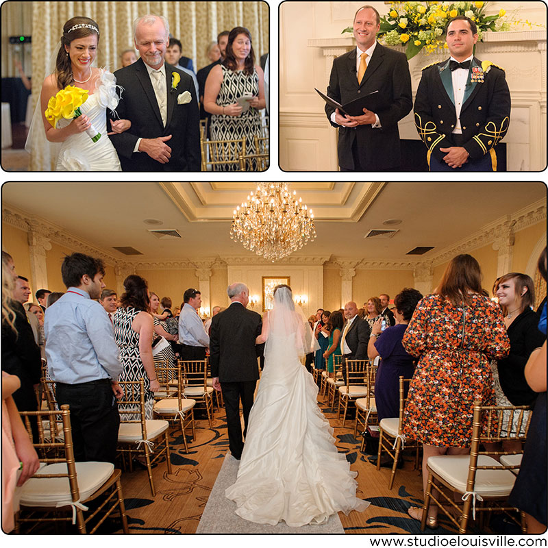 Seelbach Wedding Ceremony - Bride and father aisle